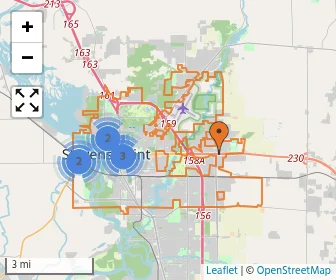 Area schools map